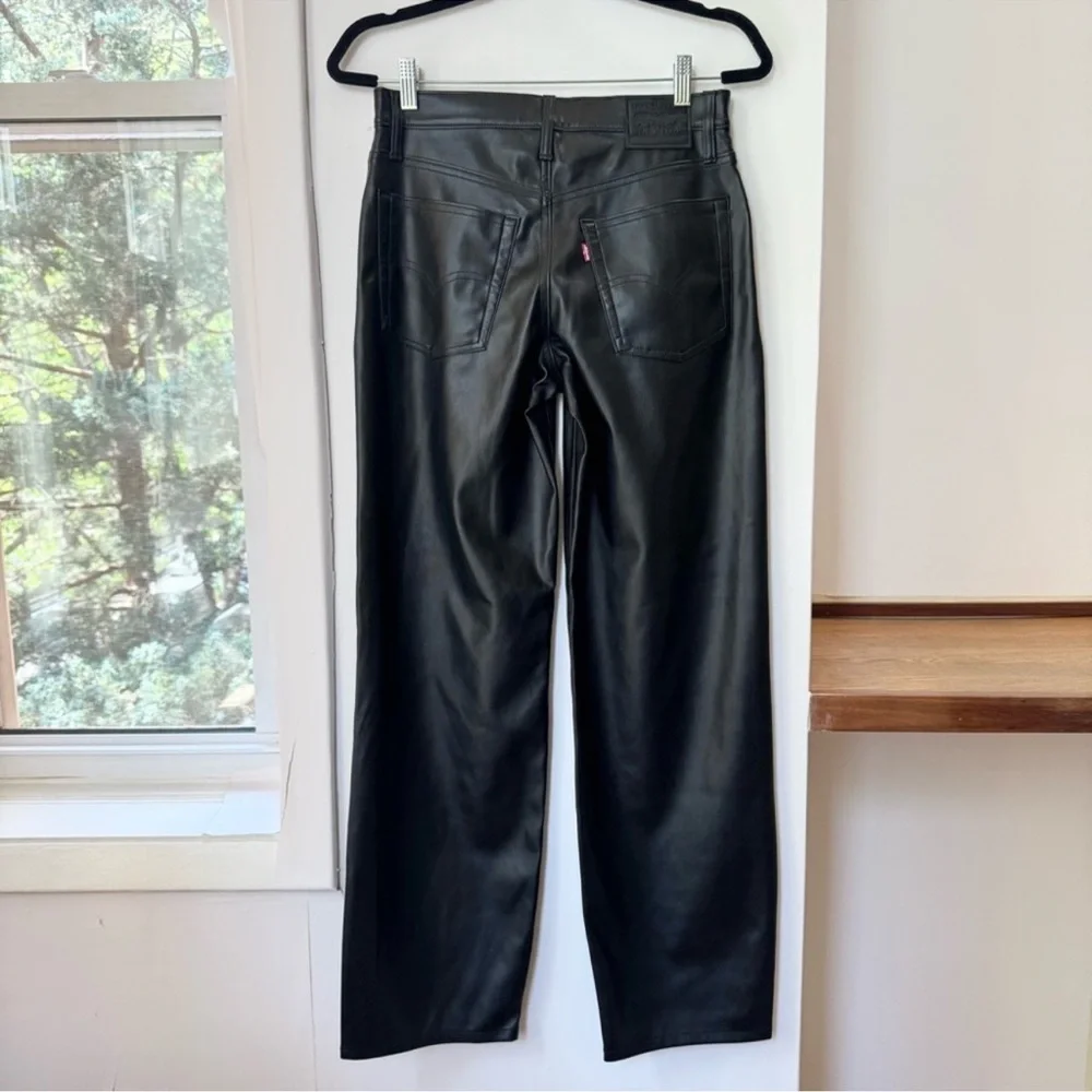NWT Levi’s Baggy Dad Faux Leather Pants Black 26